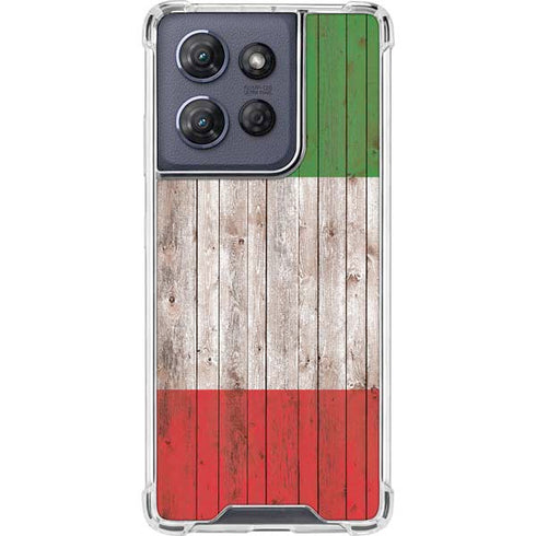 Italian Flag Dark Wood Moto G 5G (2025) Clear Case