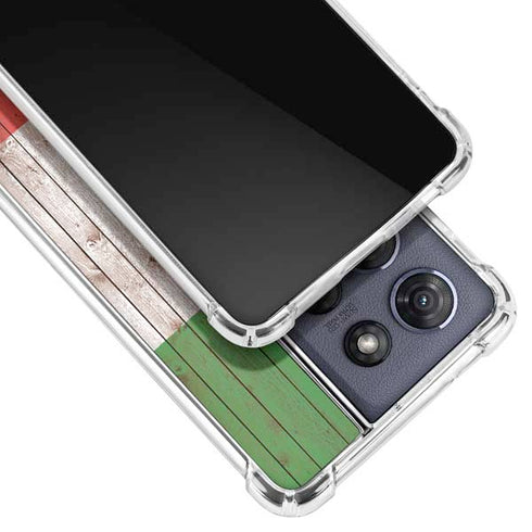 Italian Flag Dark Wood Moto G 5G (2025) Clear Case