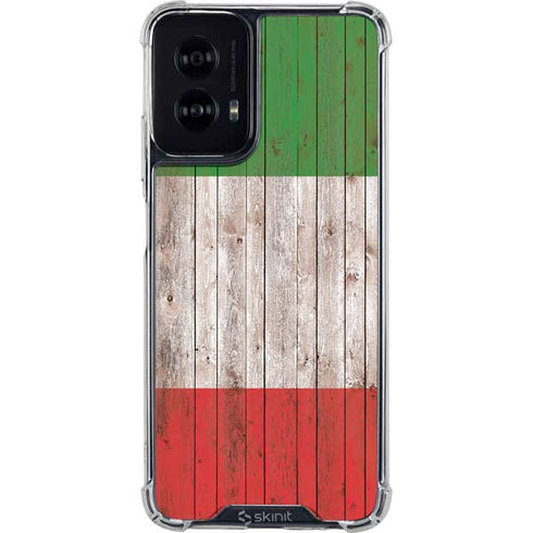 Italian Flag Dark Wood Moto G Power 5G (2024) Clear Case