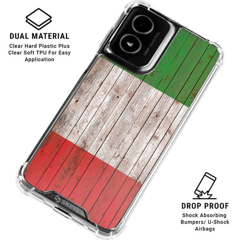 Italian Flag Dark Wood Moto G Power 5G (2024) Clear Case