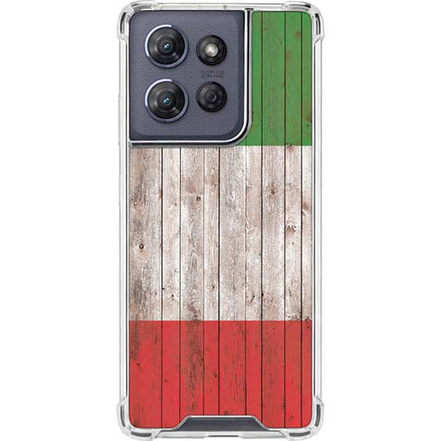 Italian Flag Dark Wood Moto G Power 5G (2025) Clear Case