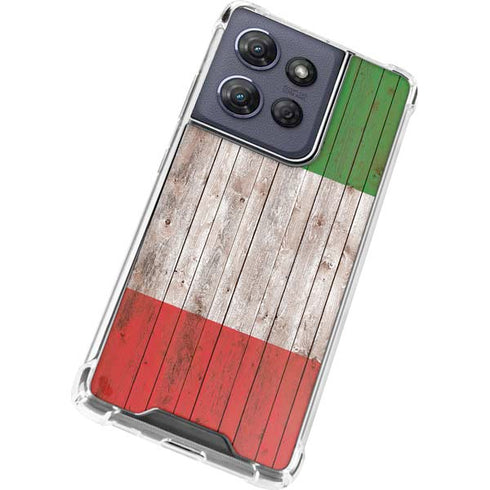 Italian Flag Dark Wood Moto G Power 5G (2025) Clear Case