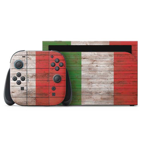 Italian Flag Dark Wood Nintendo Switch 2 (2025) with Joy-Con Skin