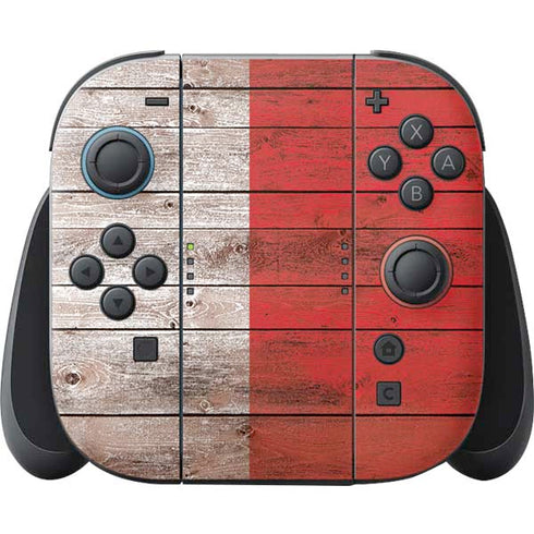 Italian Flag Dark Wood Nintendo Switch 2 (2025) Joy-Con Controller Skin