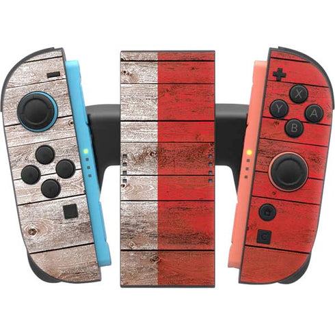 Italian Flag Dark Wood Nintendo Switch 2 (2025) Joy-Con Controller Skin