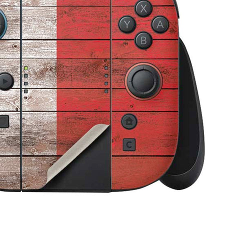 Italian Flag Dark Wood Nintendo Switch 2 (2025) Joy-Con Controller Skin