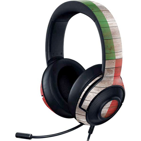 Italian Flag Dark Wood Razer Kraken X Skin