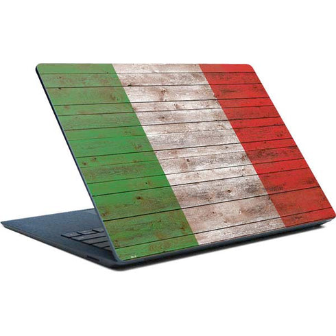 Italian Flag Dark Wood Surface Laptop Skin