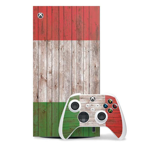Italian Flag Dark Wood Xbox Series X Skins