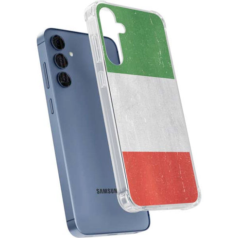Italy Flag Distressed Galaxy A55 5G Clear Case