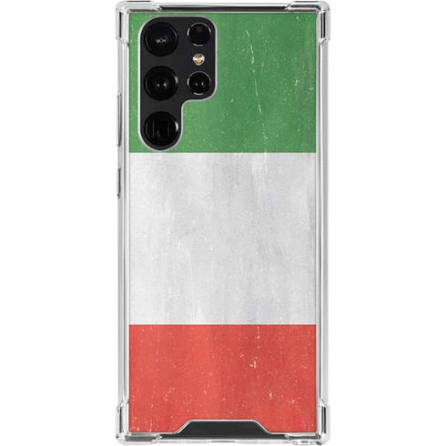 Italy Flag Distressed Galaxy S23 Ultra Clear Case