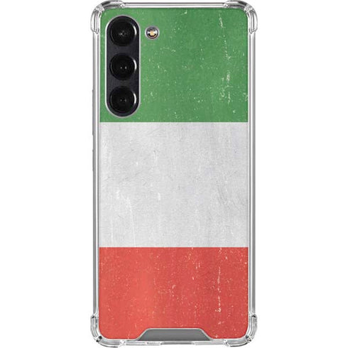 Italy Flag Distressed Galaxy S24 FE Clear Case