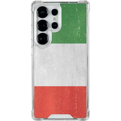 Italy Flag Distressed Galaxy S26 Ultra Clear Case