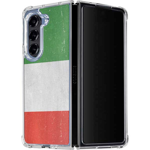 Italy Flag Distressed Galaxy Z Fold5 5G Clear Case