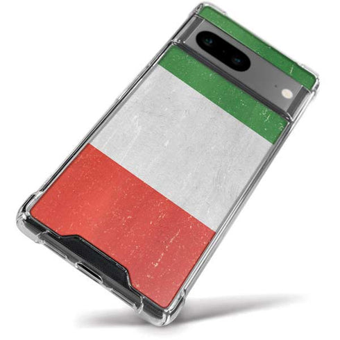 Italy Flag Distressed Google Pixel 8a Clear Case