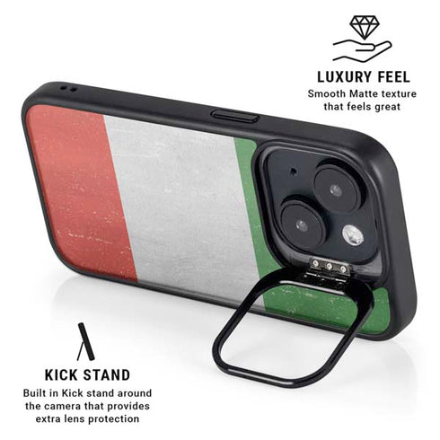 Italy Flag Distressed iPhone 14 Plus Kickstand Case
