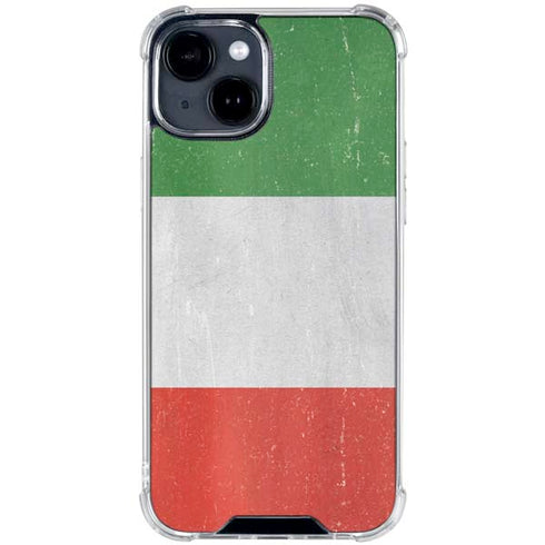 Italy Flag Distressed iPhone 15 Clear Case