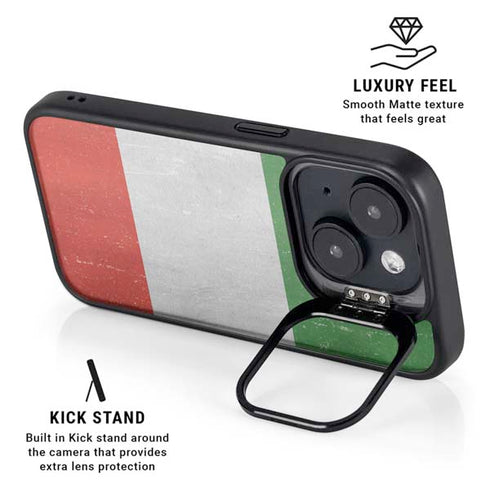 Italy Flag Distressed iPhone 15 Kickstand Case