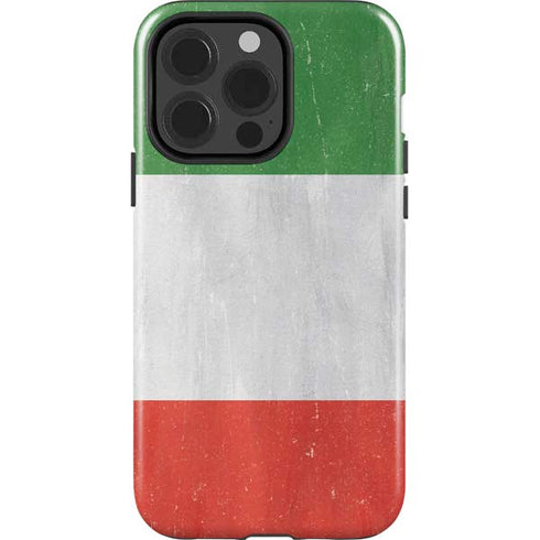 Italy Flag Distressed iPhone 15 Pro Impact Case