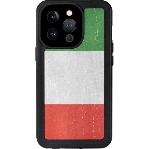 Italy Flag Distressed iPhone 15 Pro Waterproof Case