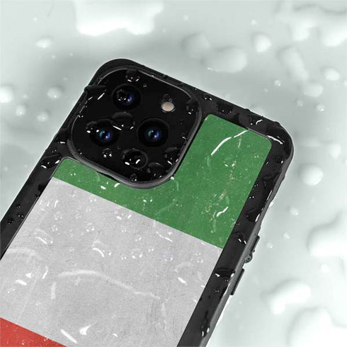 Italy Flag Distressed iPhone 15 Pro Waterproof Case