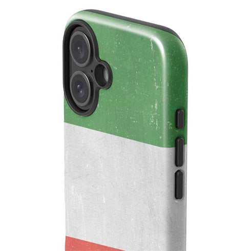 Italy Flag Distressed iPhone 16 Plus Impact Case