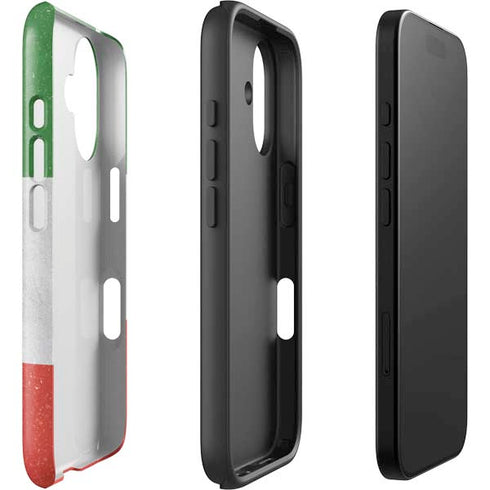 Italy Flag Distressed iPhone 16 Plus Impact Case
