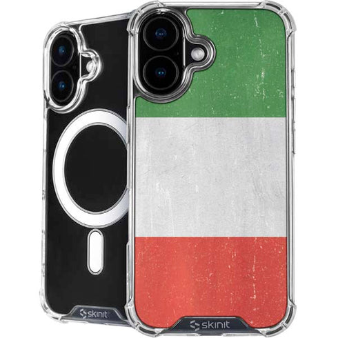 Italy Flag Distressed iPhone 16 Plus MagSafe Case