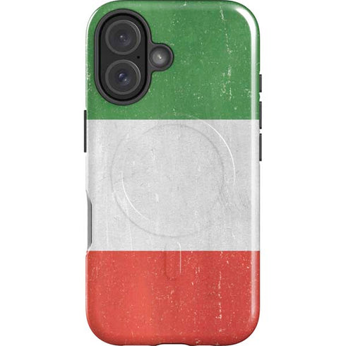 Italy Flag Distressed iPhone 16 Plus Magsafe Impact Case
