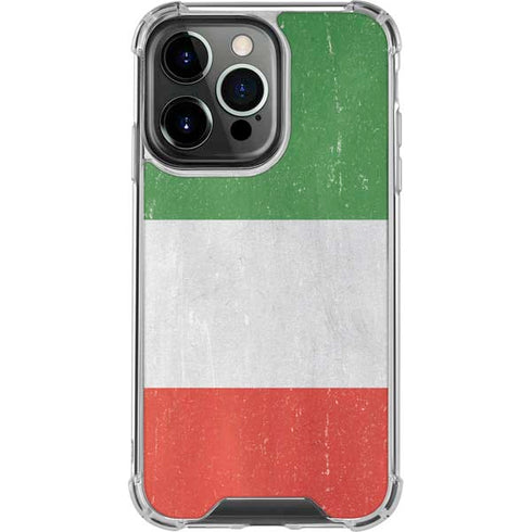 Italy Flag Distressed iPhone 16 Pro Clear Case