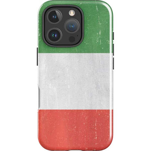 Italy Flag Distressed iPhone 16 Pro Impact Case