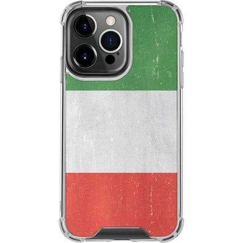 Italy Flag Distressed iPhone 16 Pro Max Clear Case