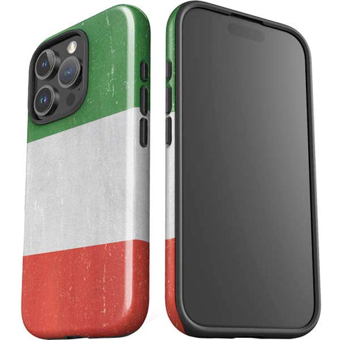 Italy Flag Distressed iPhone 16 Pro Max Impact Case