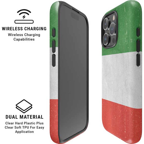 Italy Flag Distressed iPhone 16 Pro Max Magsafe Impact Case
