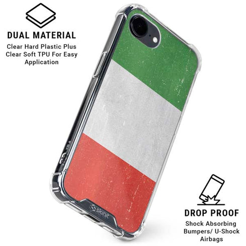 Italy Flag Distressed iPhone 16e Clear Case