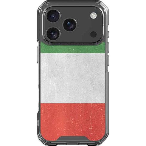 Italy Flag Distressed iPhone 18 Pro Clear Case