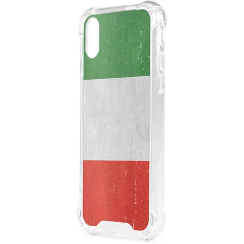 Italy Flag Distressed iPhone XS Clear Case