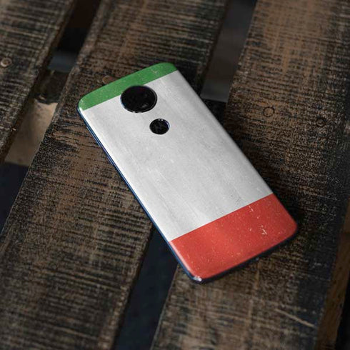 Italy Flag Distressed Moto E5 Plus Skin