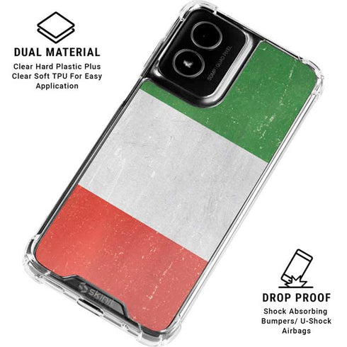 Italy Flag Distressed Moto G Power 5G (2024) Clear Case