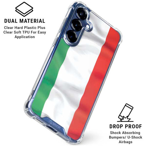 Italy Flag Galaxy S25 Clear Case