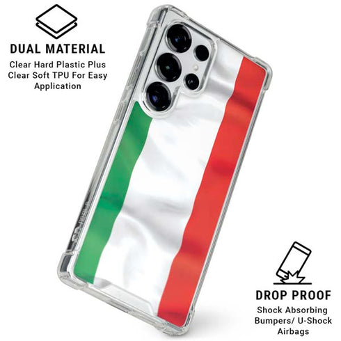 Italy Flag Galaxy S25 Ultra Clear Case