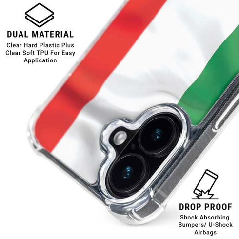 Italy Flag iPhone 16 Plus Clear Case