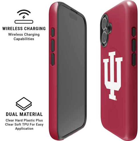 Indiana University IU Logo iPhone 16 Magsafe Impact Case