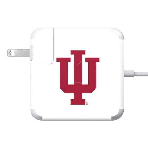 Indiana University IU Logo White 85W Power Adapter (15 and 17 inch MacBook Pro Charger) Skin
