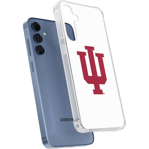 Indiana University IU Logo White Galaxy A35 5G Clear Case
