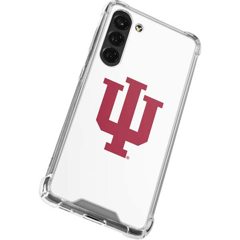Indiana University IU Logo White Galaxy S24 FE Clear Case