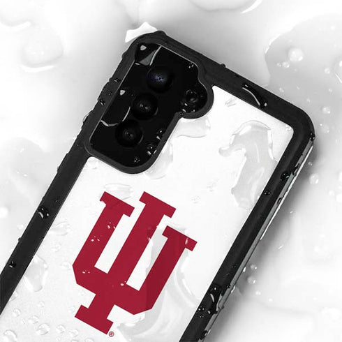 Indiana University IU Logo White Galaxy S24 Plus Waterproof Case