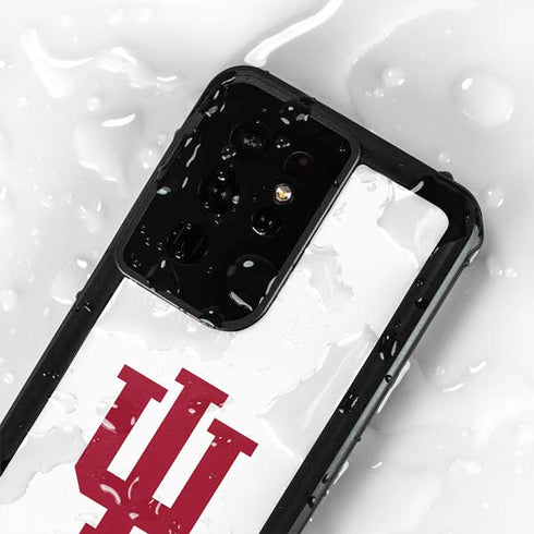 Indiana University IU Logo White Galaxy S24 Ultra Waterproof Case