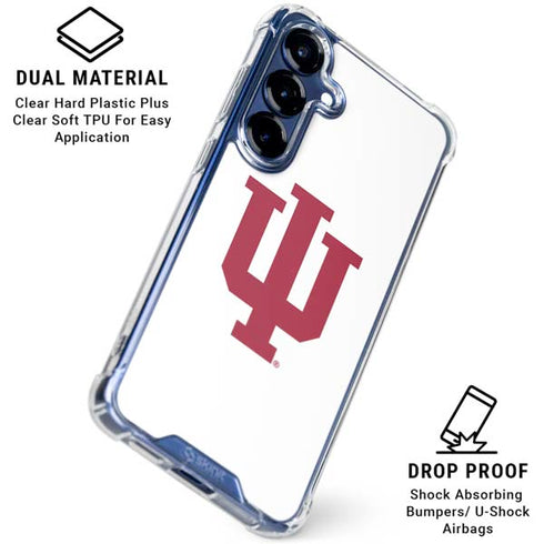 Indiana University IU Logo White Galaxy S25 Clear Case