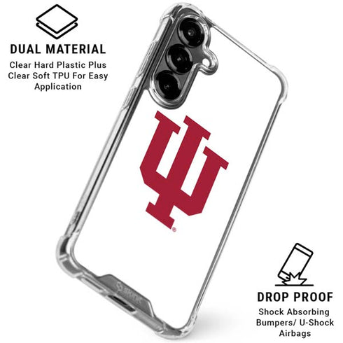 Indiana University IU Logo White Galaxy S26 Clear Case